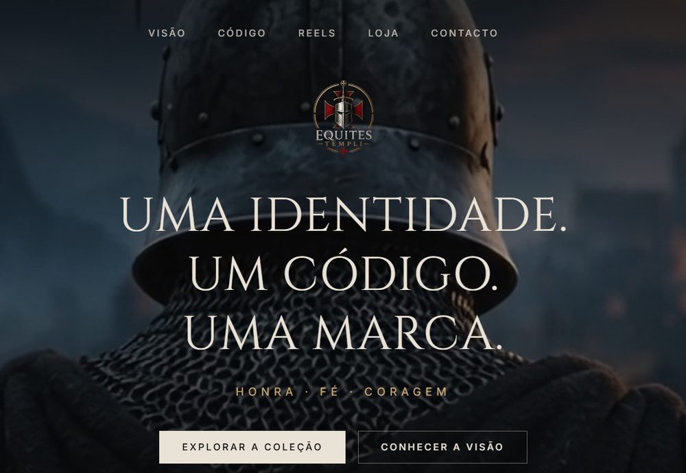 Captura de ecrã do website Equites Templi
